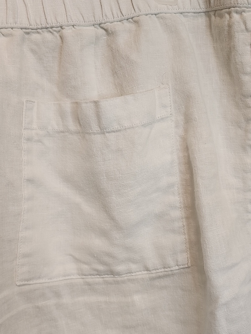 Pure Jill 100% Linen White Shorts Elastic Waist 4 Pockets. Wide Hem - Picture 6 of 7